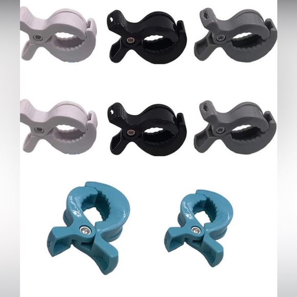 Stroller hooks set of 8 grey teal black white like new - Picture 1 of 6